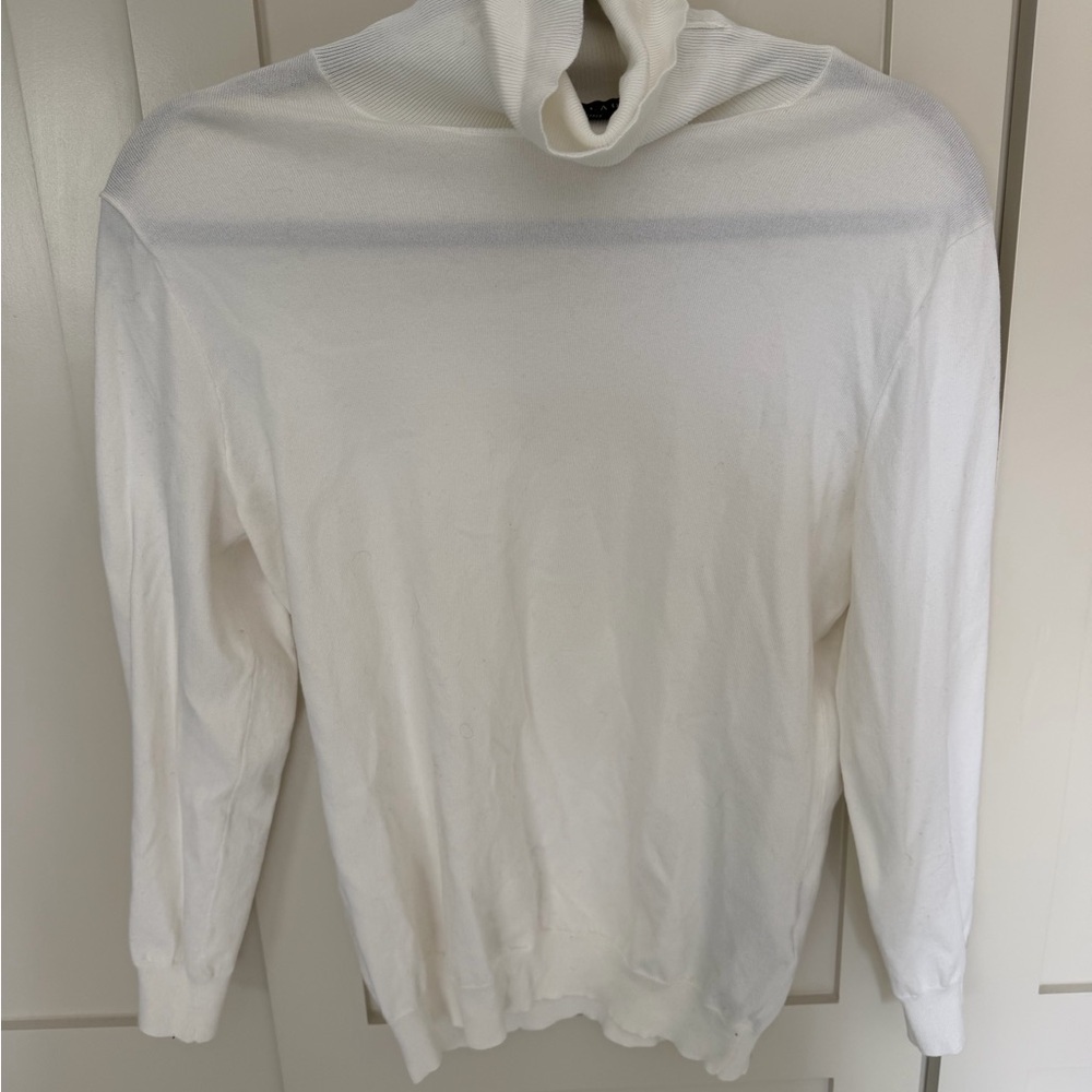 Ralph Lauren Black Label White Turtleneck Sweater - Classic Lightweight Knit